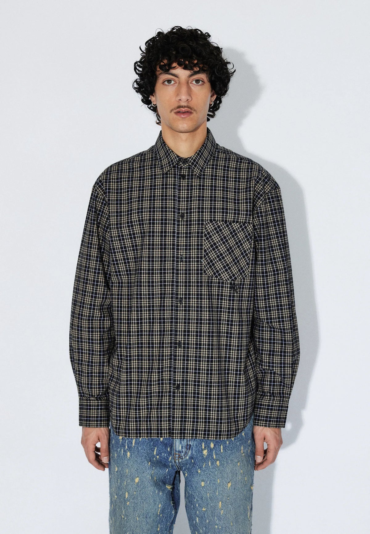 2611111BF8_DrDenim_WesShirt_BlackSummerCheck_Main_M3_1