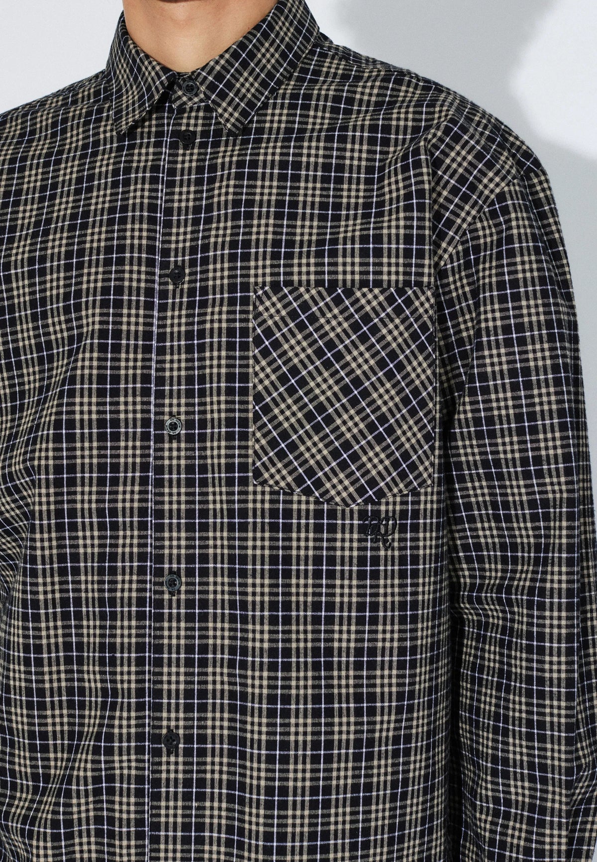 2611111BF8_DrDenim_WesShirt_BlackSummerCheck_Main_M5_1