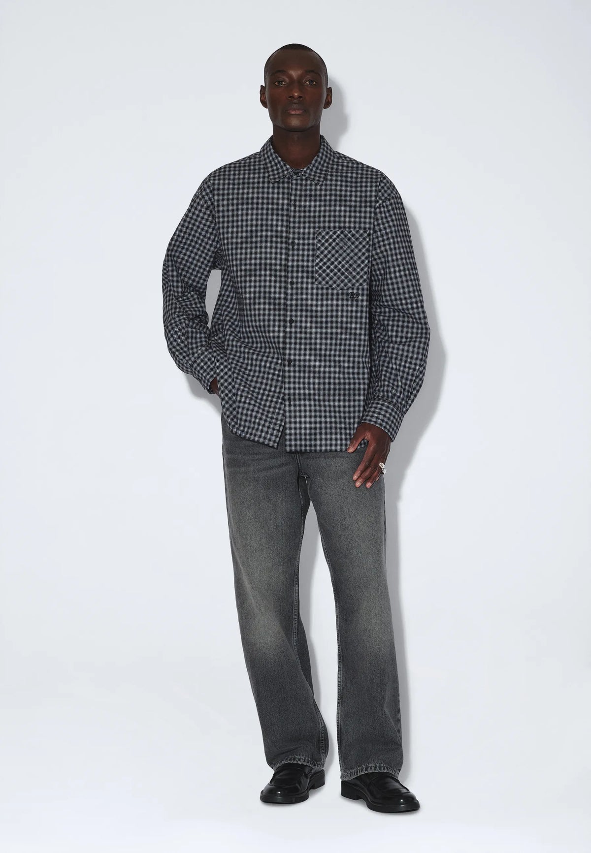 2611111BP7_DrDenim_WesShirt_FallBlackCheck_main_M1_2